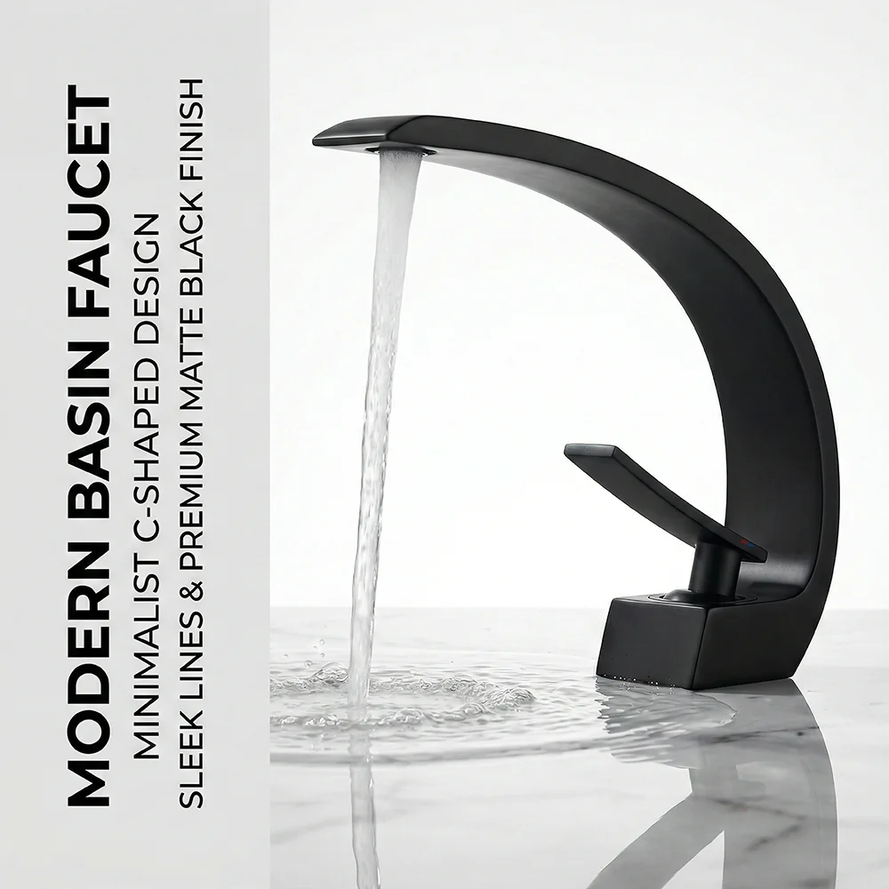 Matte Black Bathroom Faucet, A - Silicone Tap Washer recensione e prezzo