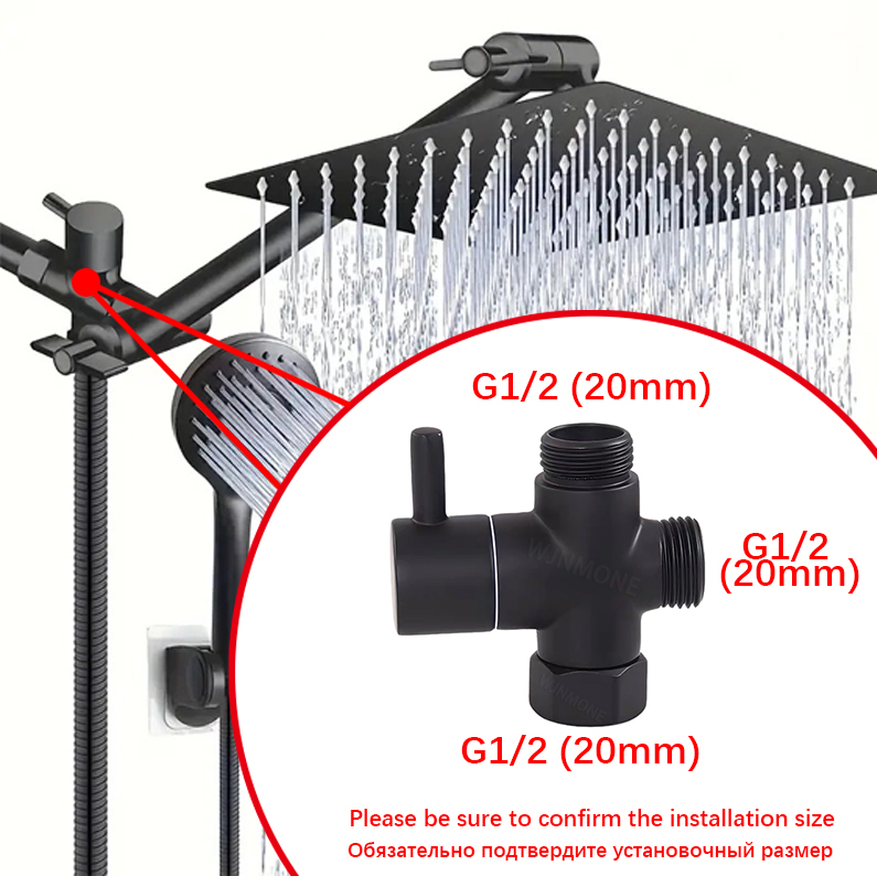 Black Silver 3 Way T-Adapter D - Shower Valve Cartridge recensione e prezzo